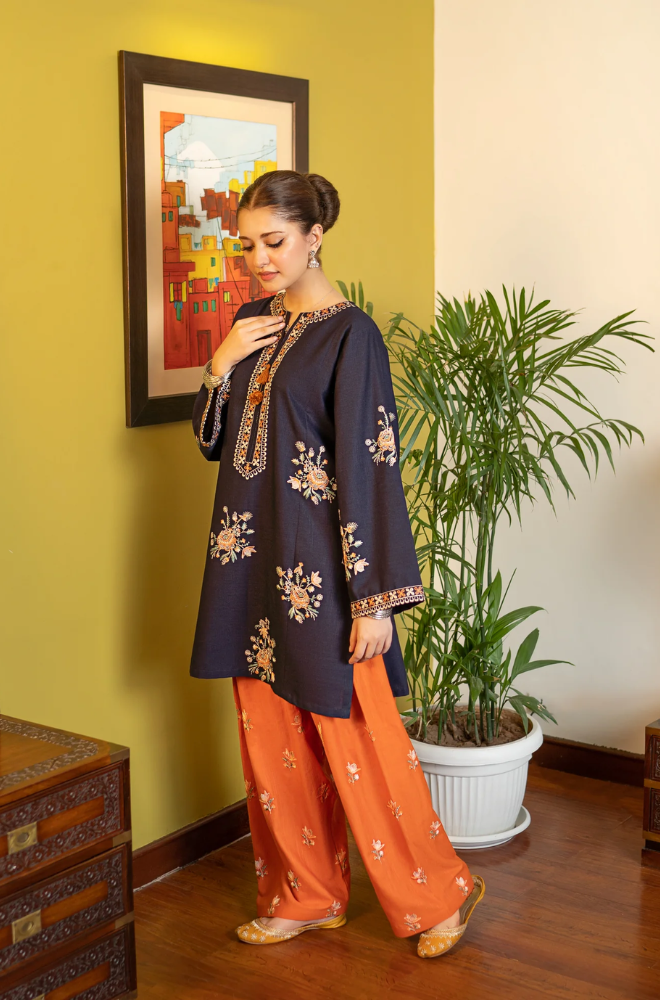 Urge - 2PC Dhanak Embroidered Suit (Unstitched) - UH327
