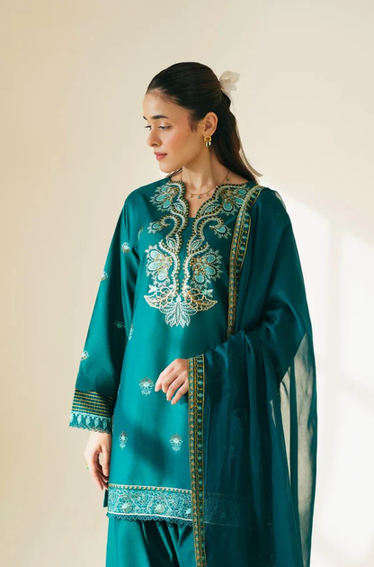 Cross stitch - 3PC Unstitched Lawn Embroidered Suit - UA276