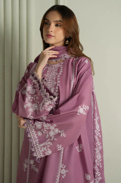 Cross Stitch - 3PC Dhanak Embroidered Suit (Unstitched) - UH218