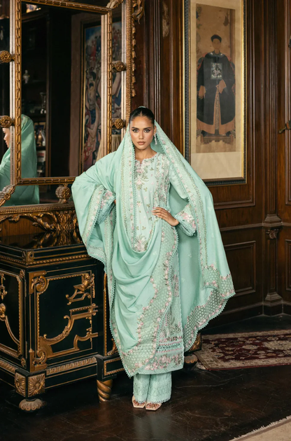 Elaf - 3PC Unstitched Lawn Embroidered Suit - UA244