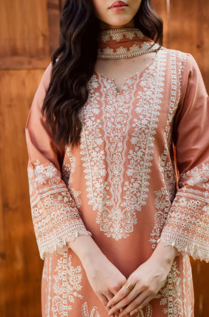 Batik - 3PC Unstitched Lawn Embroidered Suit - UA272