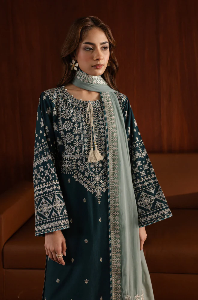 Batik - 3PC Unstitched Lawn Embroidered Suit - UA271