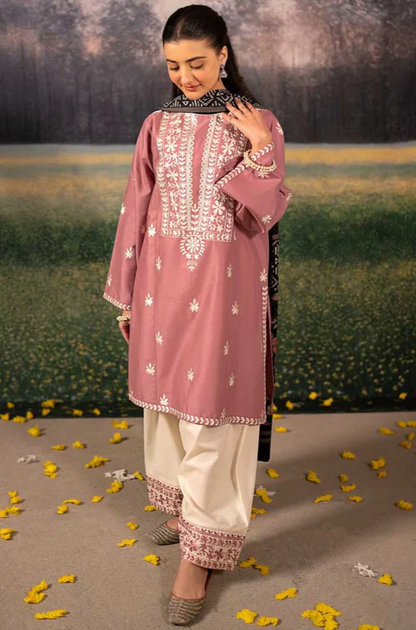 Urge - 3PC Unstitched Dhanak Embroidered Suit - UH248