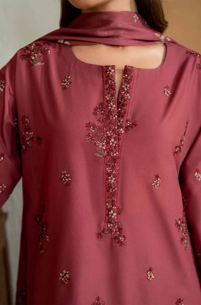 Iznik - 3PC Dhanak Embroidered Suit (Unstitched) - UH212