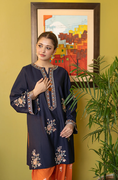 Urge - 2PC Dhanak Embroidered Suit (Unstitched) - UH327