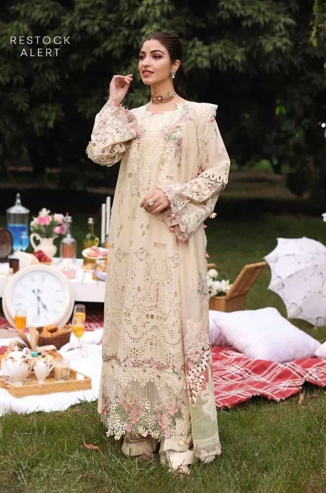 Kahf - 3PC Unstitched Lawn Embroidered Suit - UA300