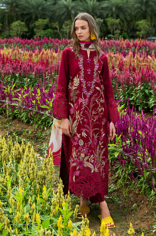 Mushq - 3PC Unstitched Lawn Embroidered Suit - UA309
