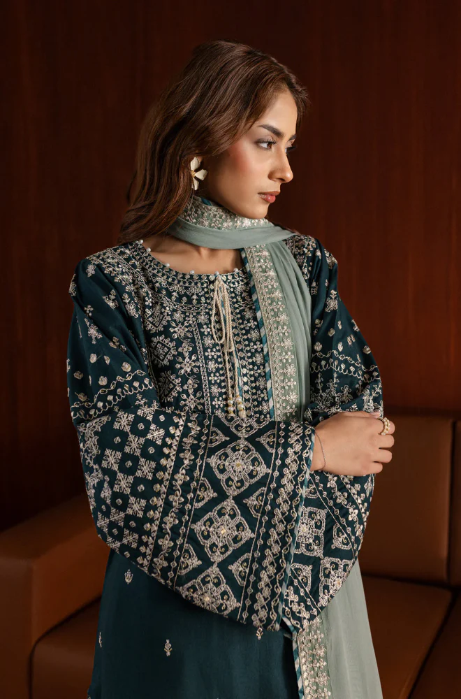 Batik - 3PC Unstitched Lawn Embroidered Suit - UA271