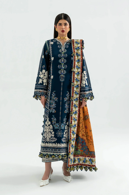 Hussain Rehar - 3PC Unstitched Lawn Embroidered Suit - UA240