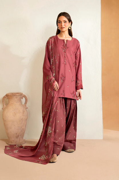 Iznik - 3PC Dhanak Embroidered Suit (Unstitched) - UH212