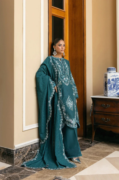 Sapphire - 3PC Unstitched Lawn Embroidered Suit - UA255