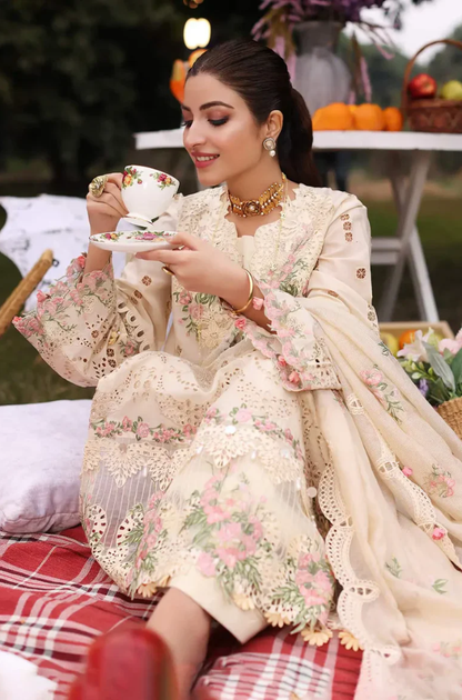 Kahf - 3PC Unstitched Lawn Embroidered Suit - UA300