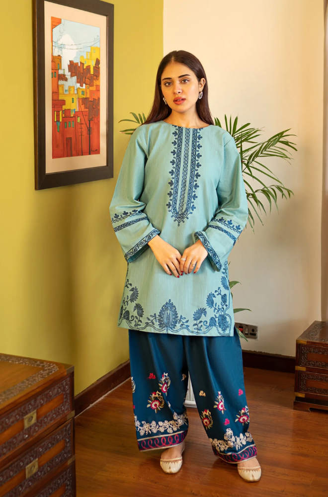 Urge - 2PC Dhanak Embroidered Suit (Unstitched) - UH326