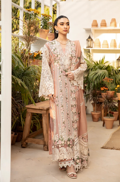 imrozia - 3PC Unstitched Lawn Embroidered Suit - UA268