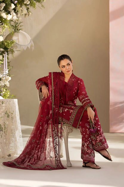 Sobia Nazir - 3PC Unstitched Lawn Embroidered Suit - UA251