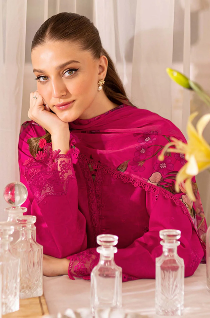 Batik - 3PC Unstitched Lawn Embroidered Suit - UA307