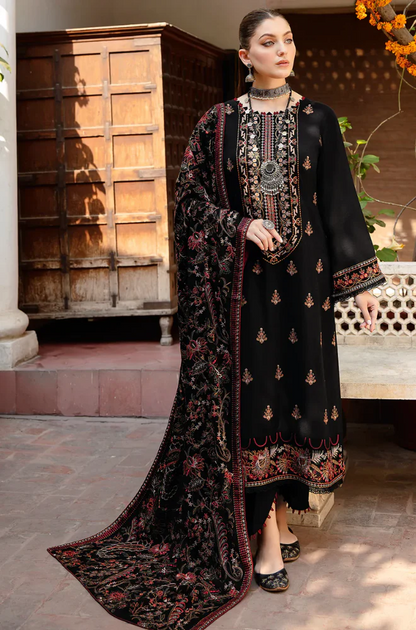 Ramsha  - 3PC Dhanak Embroidered Suit (Unstitched) -US177